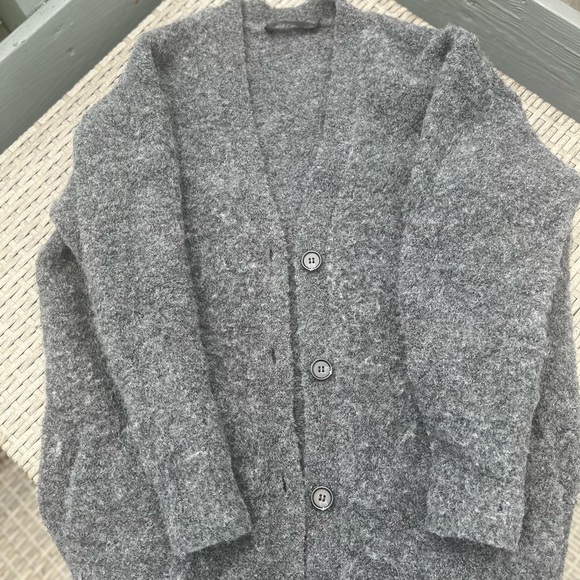 Jenni Kayne Sweaters - Boucle Cocoon Cardigan in Charcoal by Jenni Kayne.